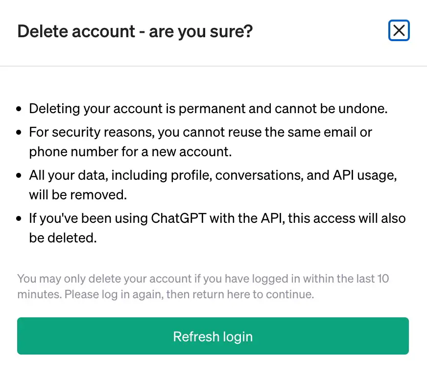 Delete Account - Are You Sure